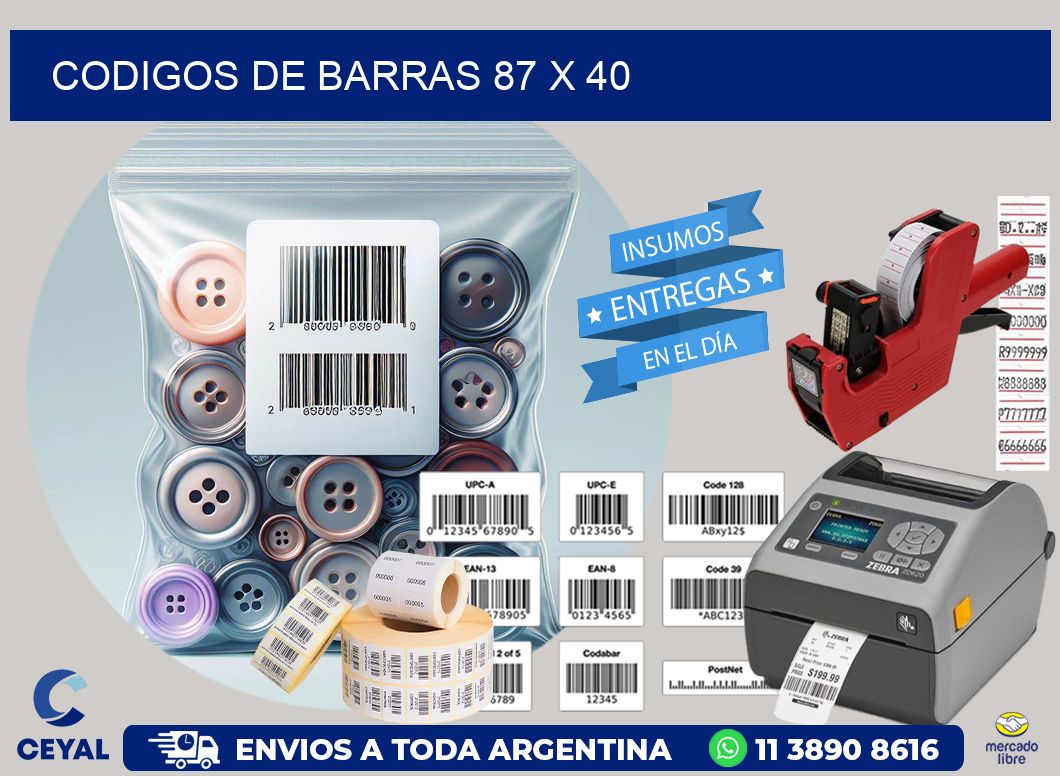 codigos de barras 87 x 40