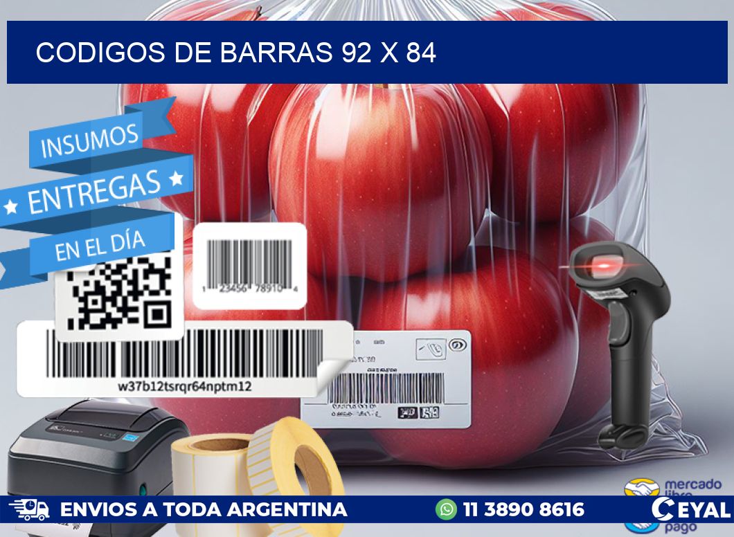 codigos de barras 92 x 84