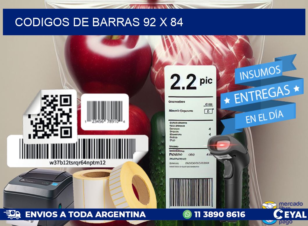 codigos de barras 92 x 84
