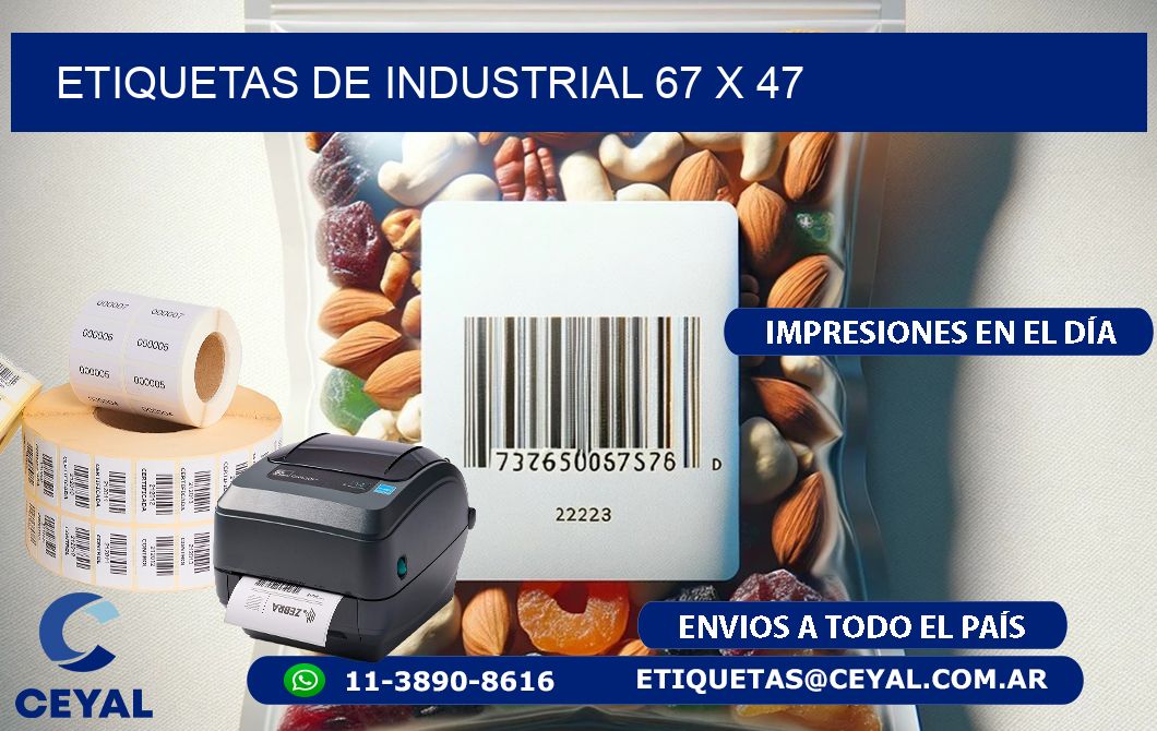 etiquetas de industrial 67 x 47