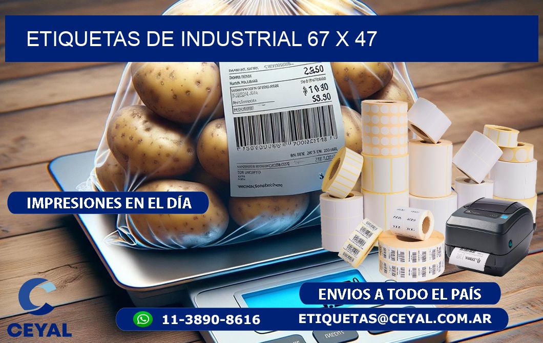 etiquetas de industrial 67 x 47