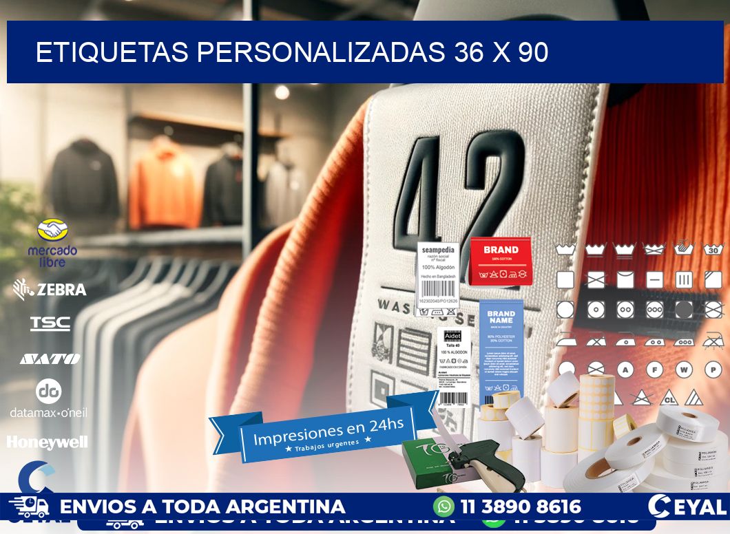 etiquetas personalizadas 36 x 90