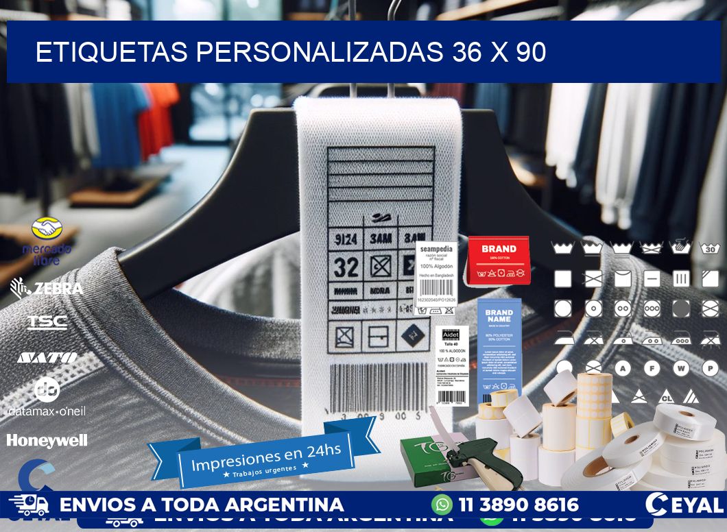 etiquetas personalizadas 36 x 90