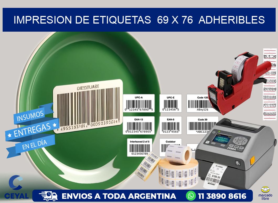impresion de etiquetas  69 x 76  adheribles
