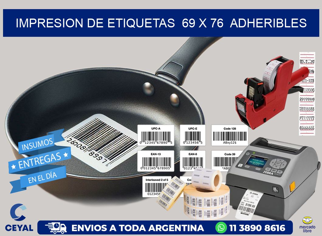 impresion de etiquetas  69 x 76  adheribles
