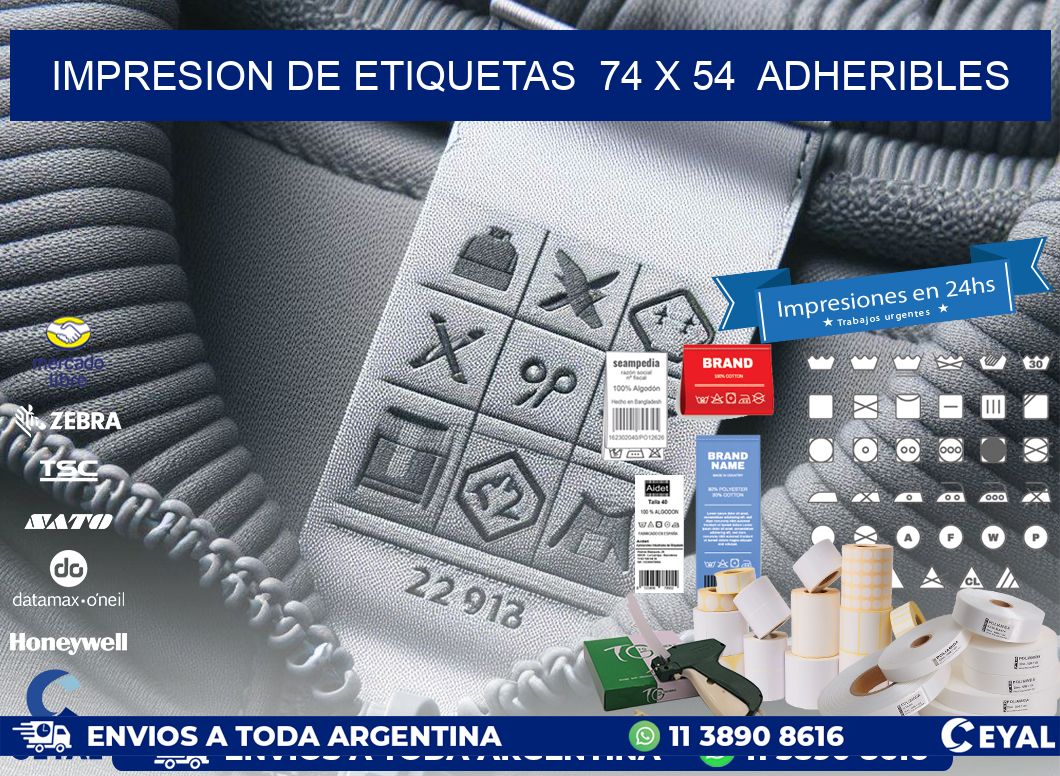 impresion de etiquetas  74 x 54  adheribles