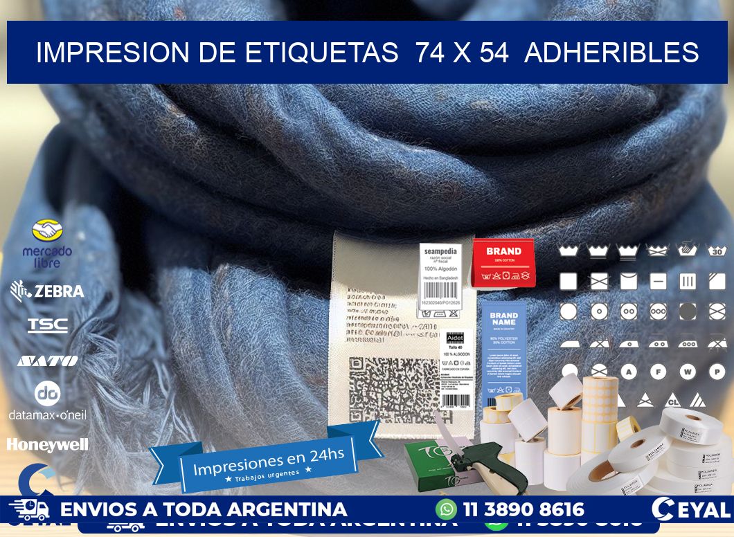 impresion de etiquetas  74 x 54  adheribles