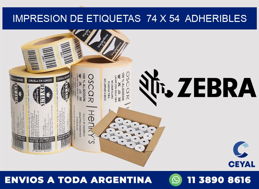 impresion de etiquetas  74 x 54  adheribles
