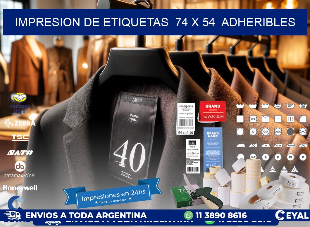 impresion de etiquetas  74 x 54  adheribles