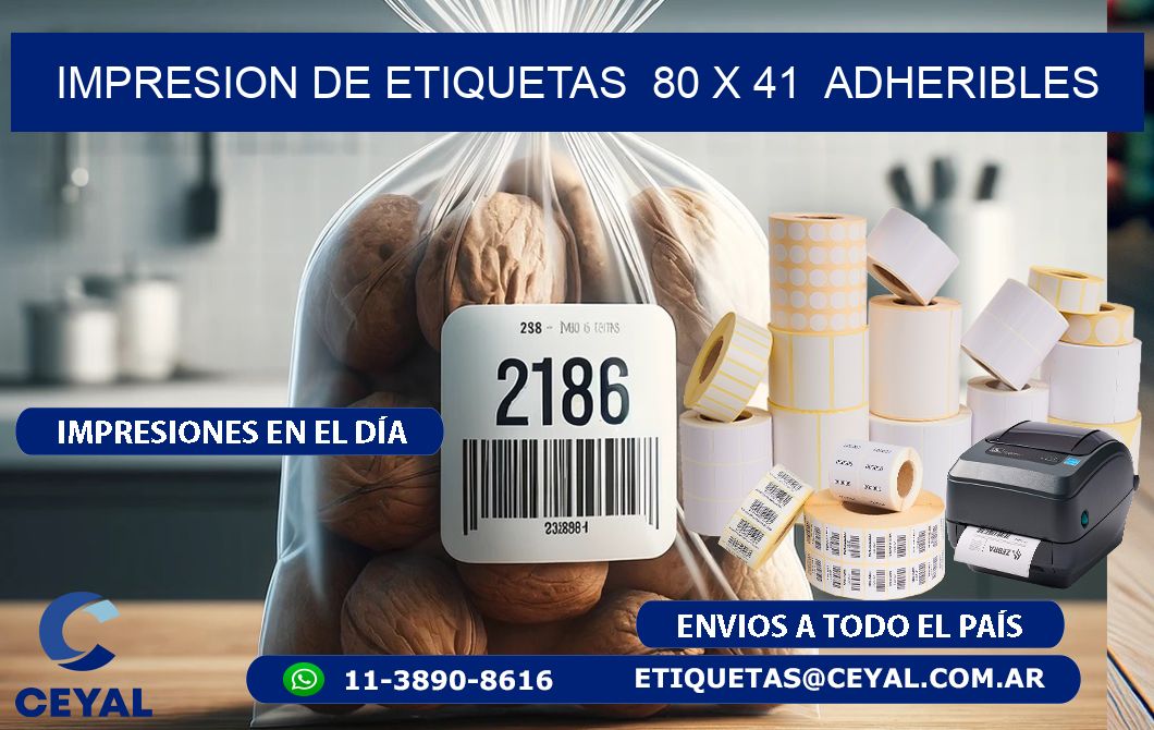impresion de etiquetas  80 x 41  adheribles