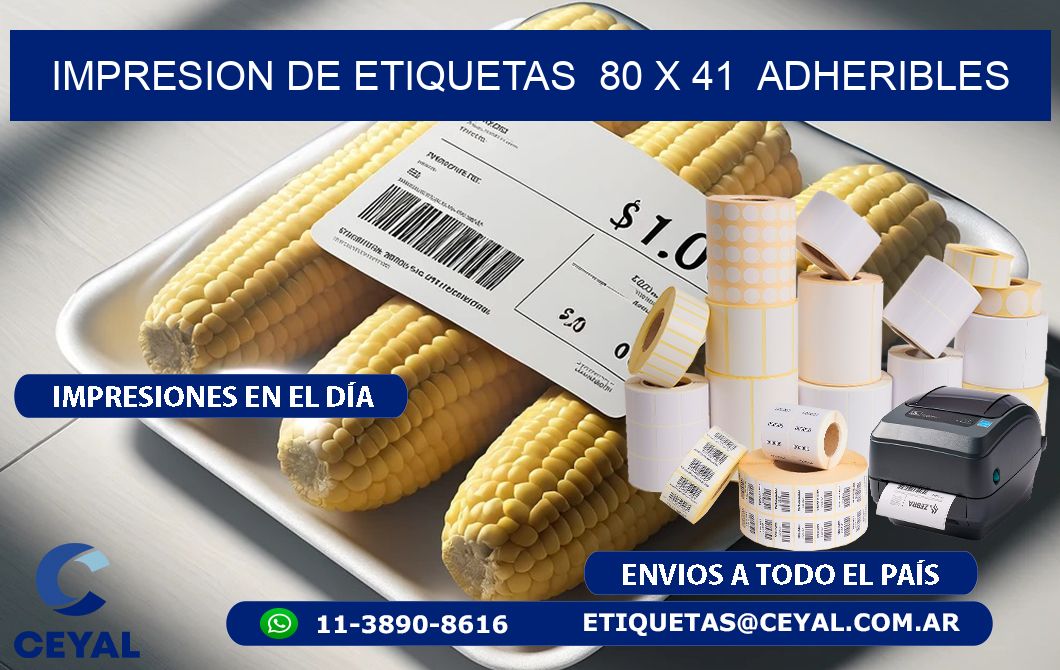 impresion de etiquetas  80 x 41  adheribles