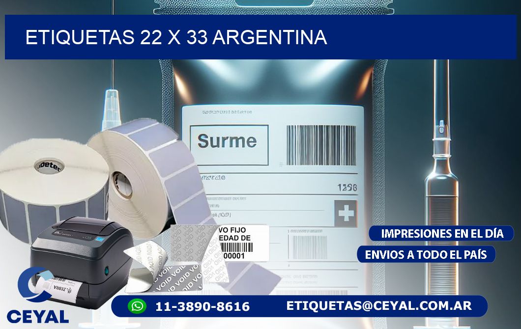 ETIQUETAS 22 x 33 ARGENTINA