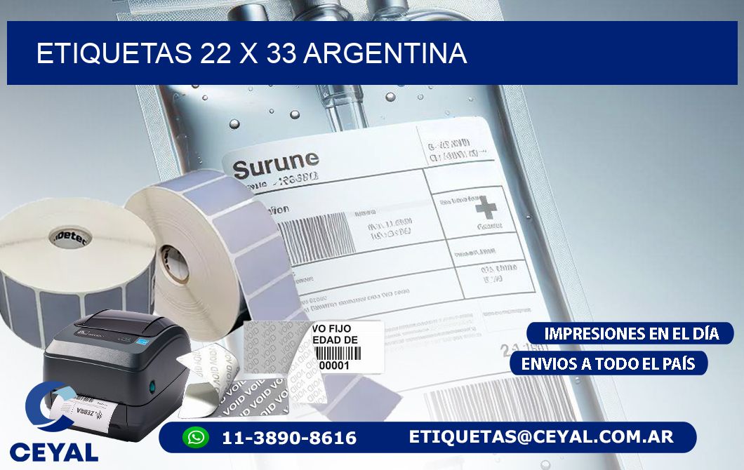 ETIQUETAS 22 x 33 ARGENTINA