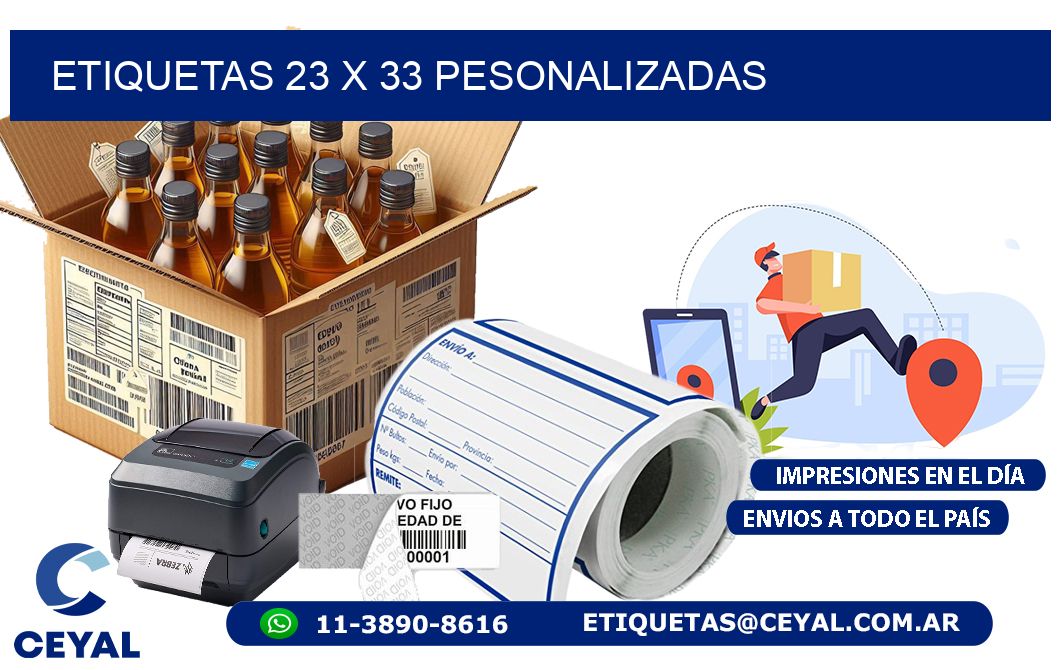 ETIQUETAS 23 x 33 PESONALIZADAS