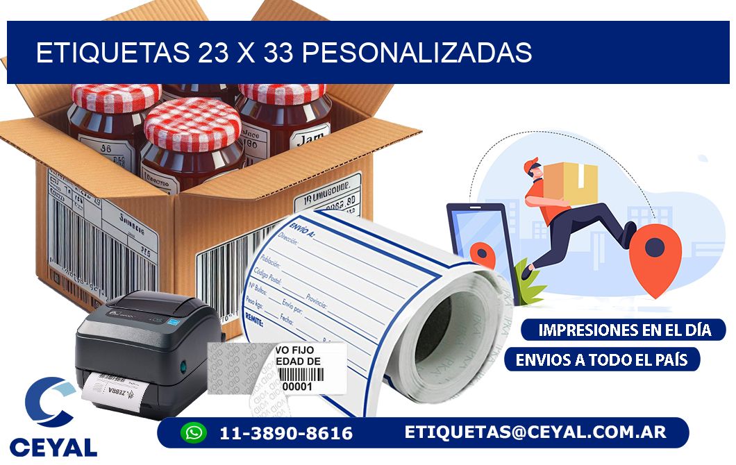 ETIQUETAS 23 x 33 PESONALIZADAS