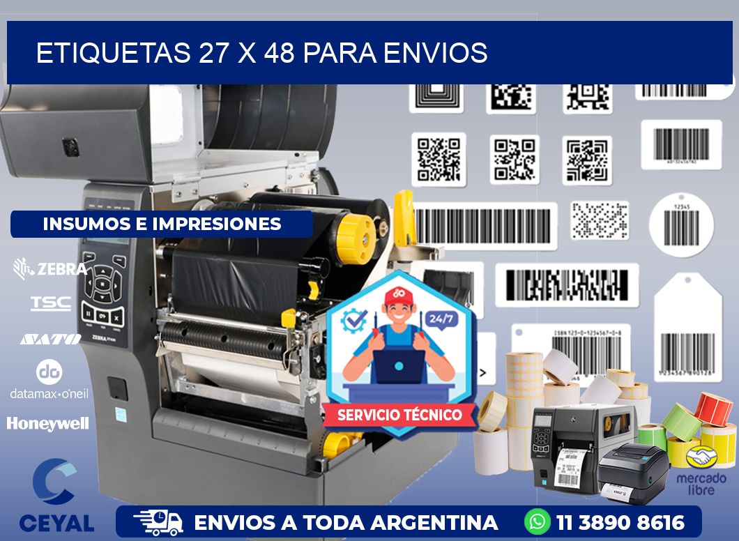 ETIQUETAS 27 x 48 PARA ENVIOS