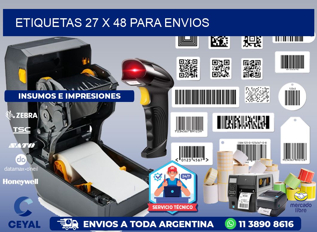 ETIQUETAS 27 x 48 PARA ENVIOS