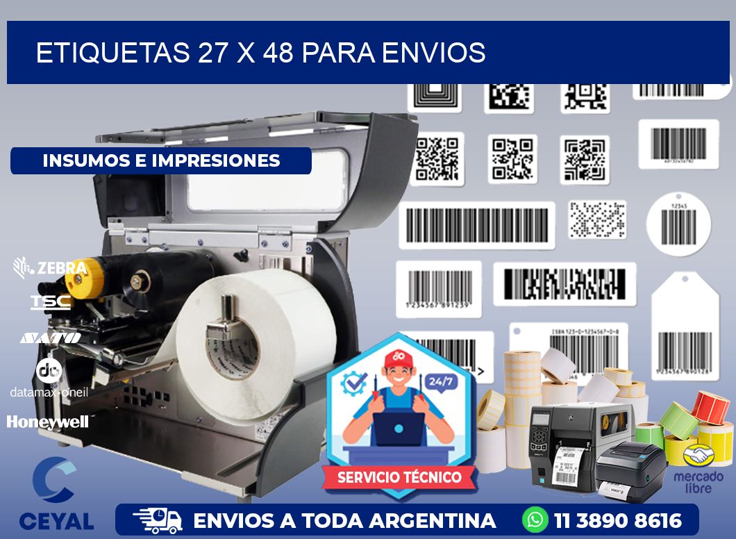 ETIQUETAS 27 x 48 PARA ENVIOS