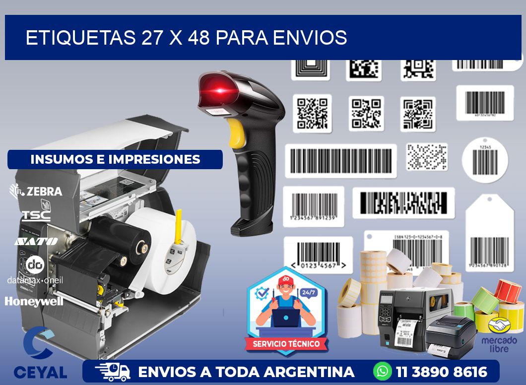 ETIQUETAS 27 x 48 PARA ENVIOS