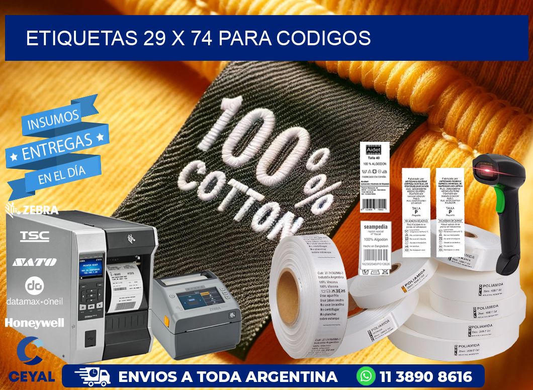 ETIQUETAS 29 x 74 PARA CODIGOS