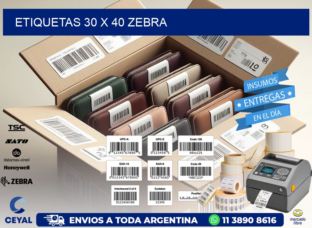 ETIQUETAS 30 x 40 ZEBRA