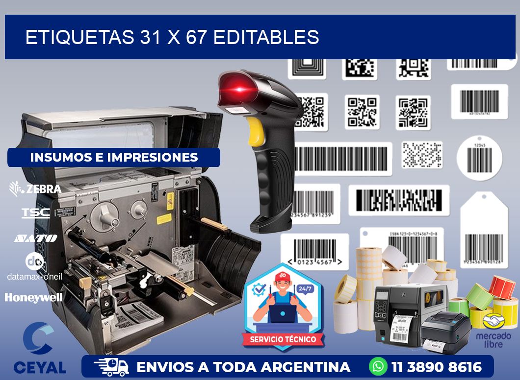 ETIQUETAS 31 x 67 EDITABLES