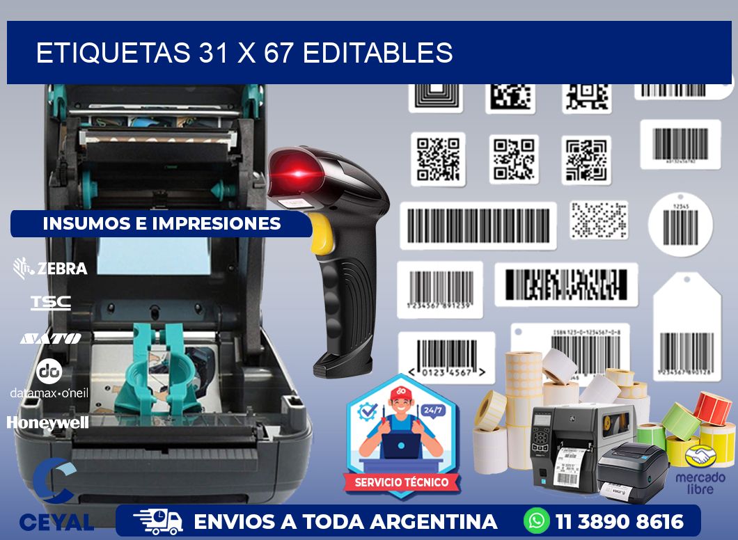 ETIQUETAS 31 x 67 EDITABLES