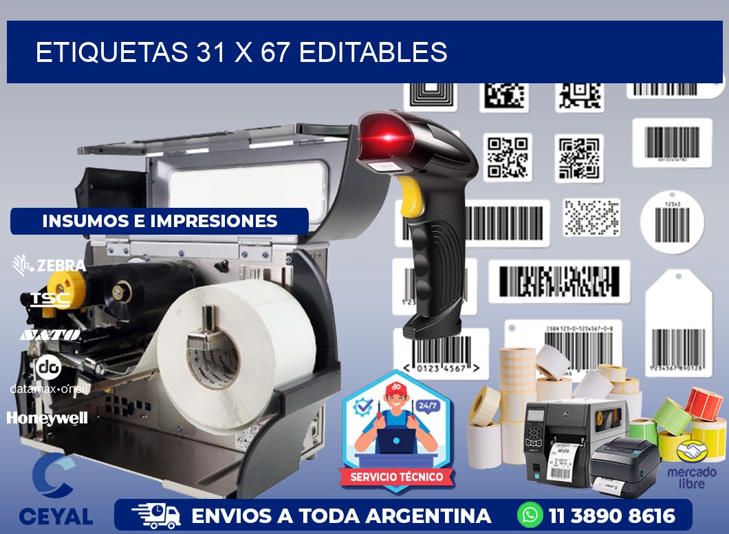 ETIQUETAS 31 x 67 EDITABLES