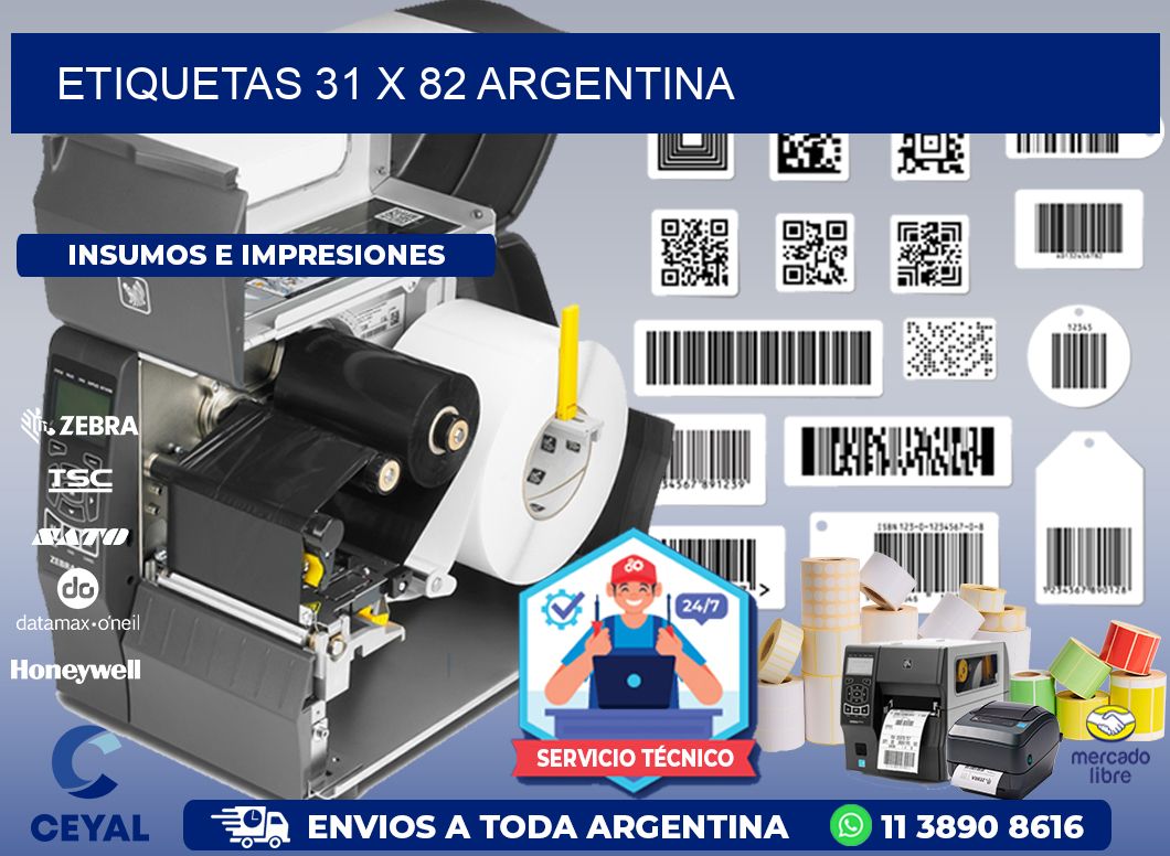 ETIQUETAS 31 x 82 ARGENTINA