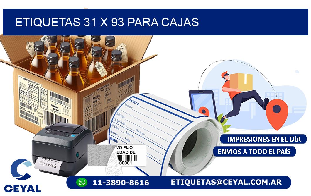 ETIQUETAS 31 x 93 PARA CAJAS