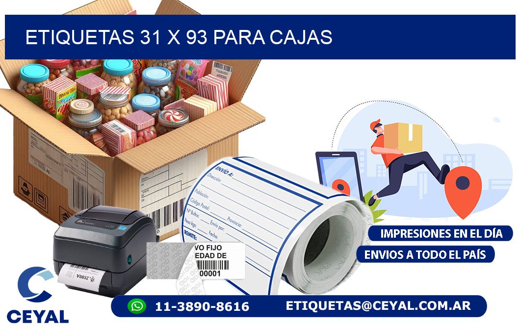 ETIQUETAS 31 x 93 PARA CAJAS