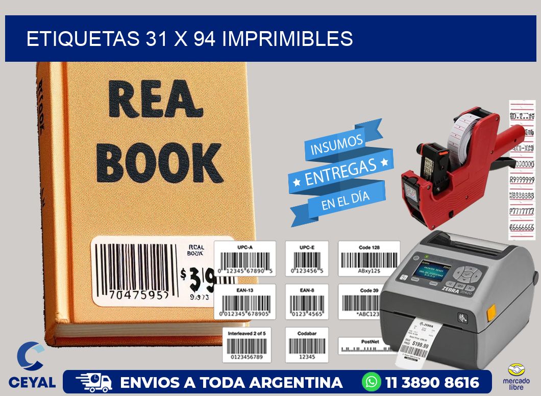 ETIQUETAS 31 x 94 IMPRIMIBLES