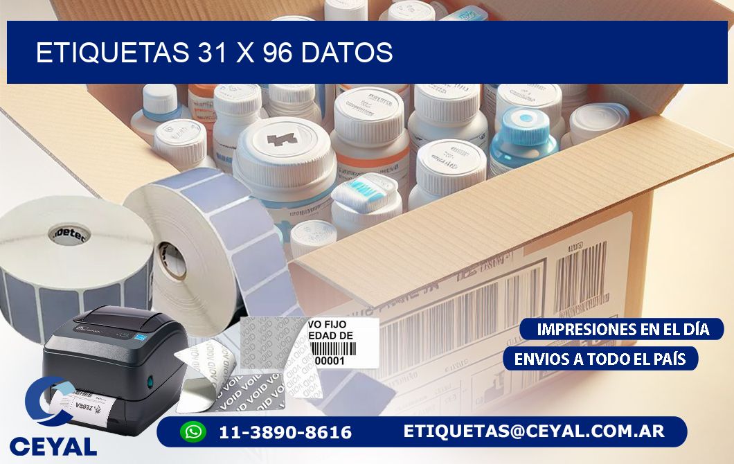 ETIQUETAS 31 x 96 DATOS