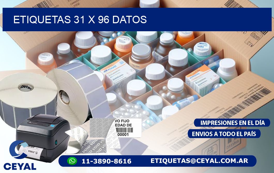 ETIQUETAS 31 x 96 DATOS