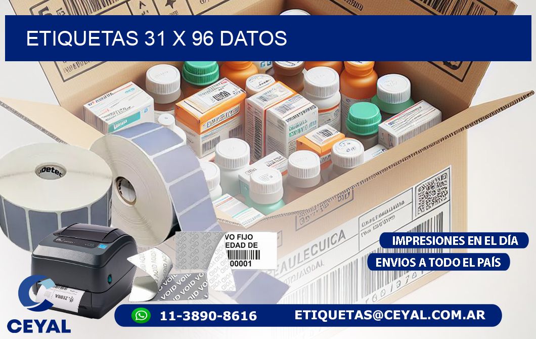 ETIQUETAS 31 x 96 DATOS