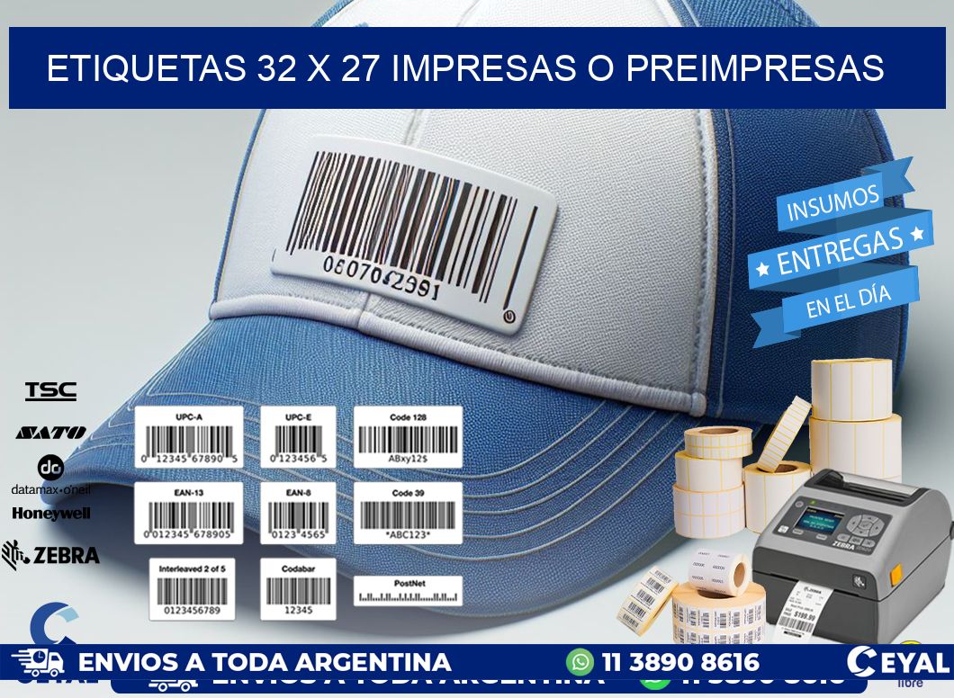 ETIQUETAS 32 x 27 IMPRESAS O PREIMPRESAS