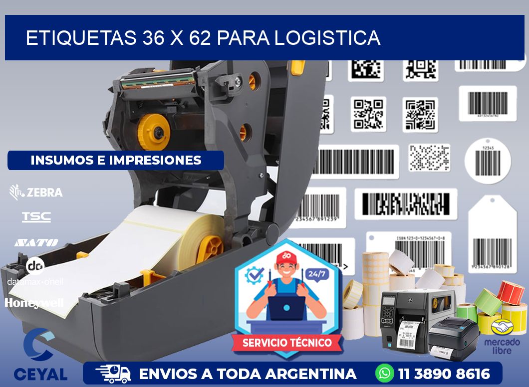 ETIQUETAS 36 x 62 PARA LOGISTICA