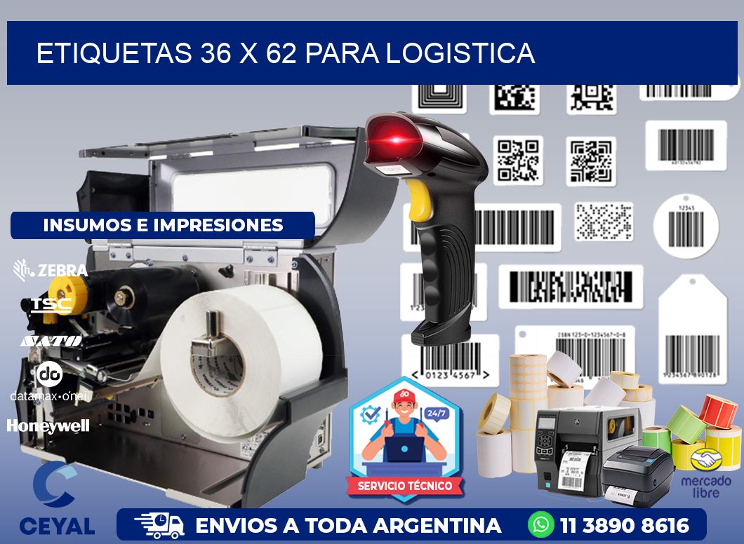 ETIQUETAS 36 x 62 PARA LOGISTICA