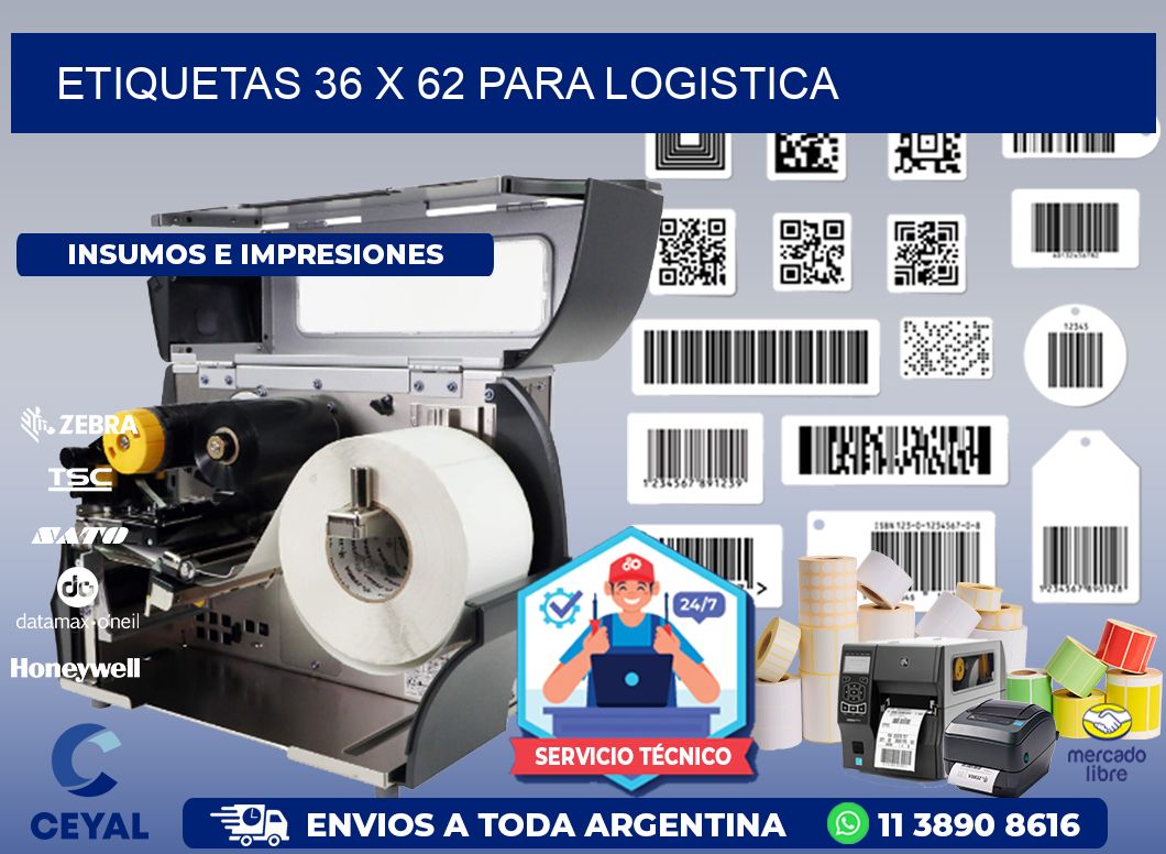 ETIQUETAS 36 x 62 PARA LOGISTICA