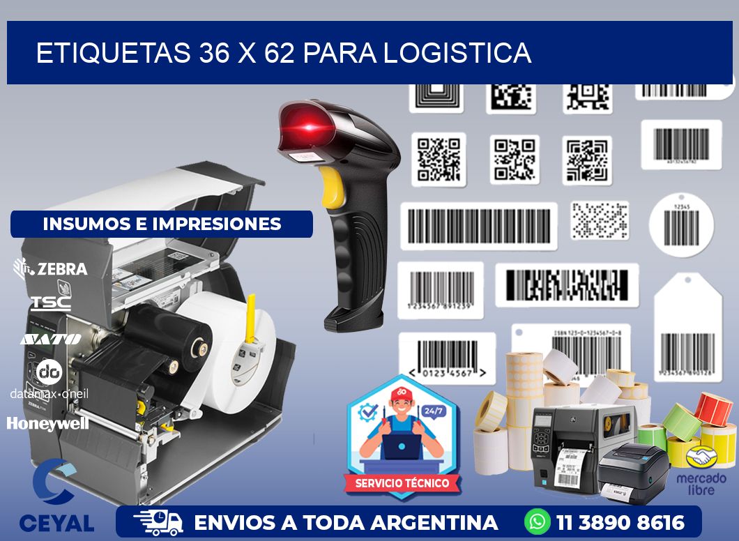 ETIQUETAS 36 x 62 PARA LOGISTICA