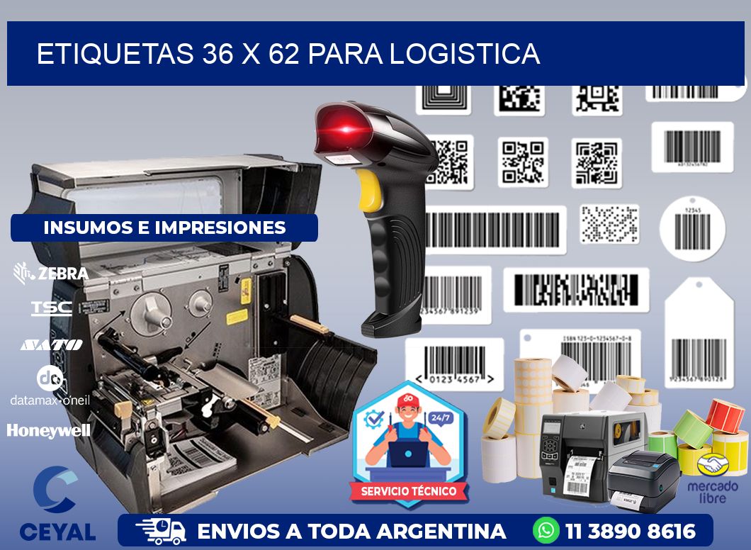 ETIQUETAS 36 x 62 PARA LOGISTICA