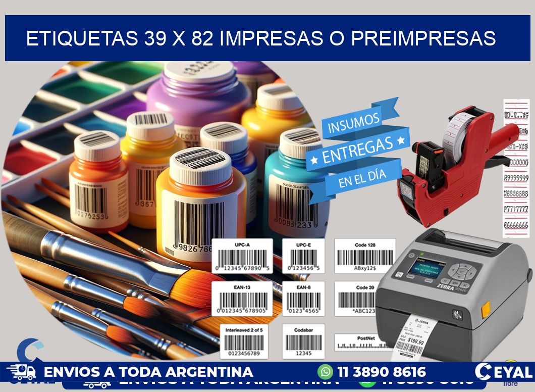 ETIQUETAS 39 x 82 IMPRESAS O PREIMPRESAS