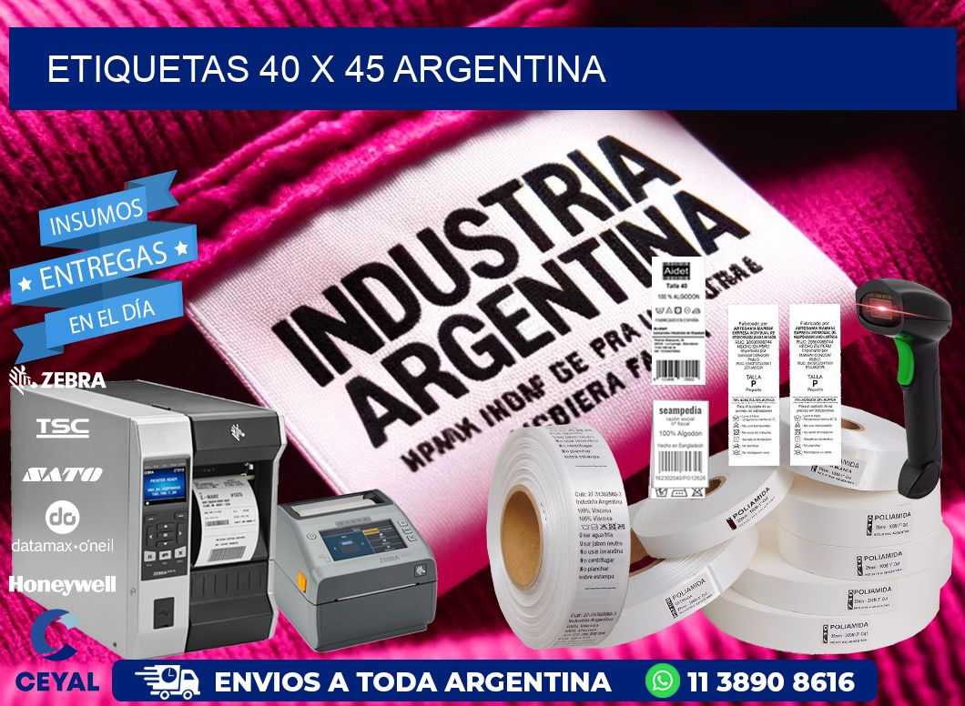 ETIQUETAS 40 x 45 ARGENTINA