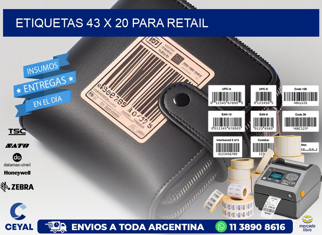 ETIQUETAS 43 x 20 PARA RETAIL