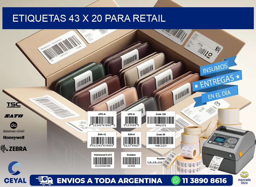 ETIQUETAS 43 x 20 PARA RETAIL