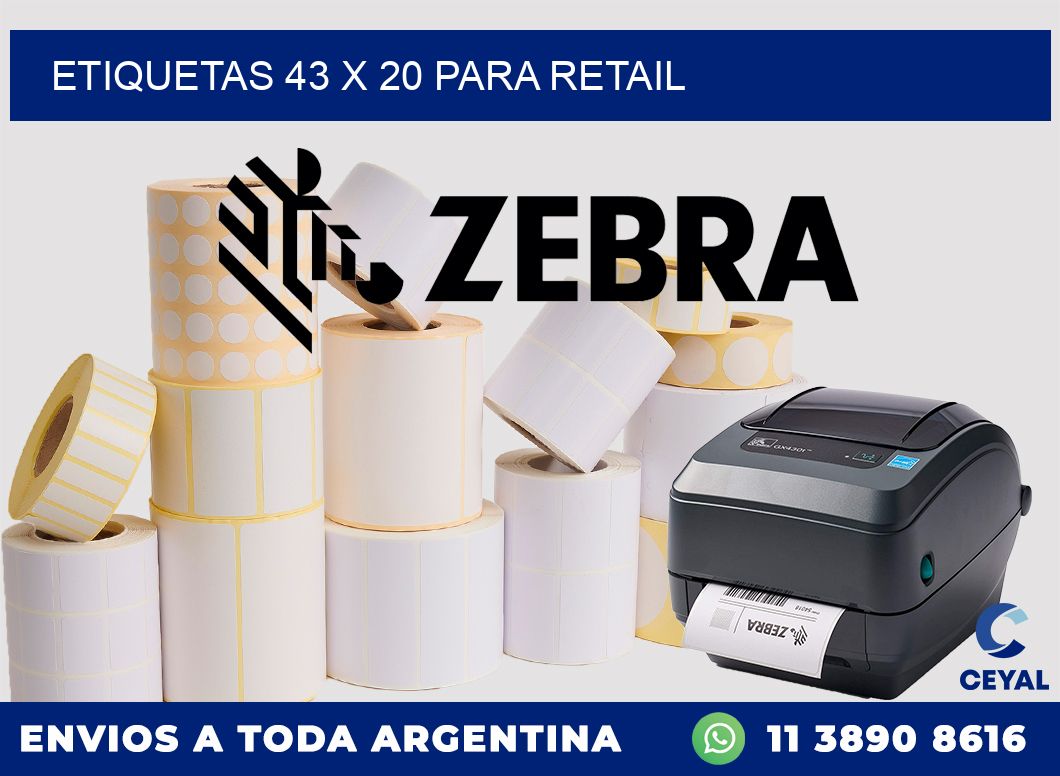 ETIQUETAS 43 x 20 PARA RETAIL