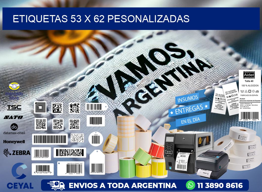ETIQUETAS 53 x 62 PESONALIZADAS