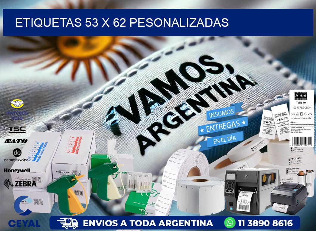 ETIQUETAS 53 x 62 PESONALIZADAS