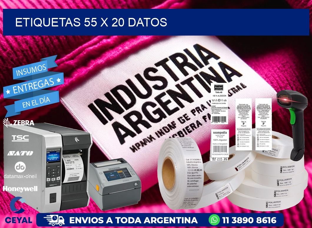 ETIQUETAS 55 x 20 DATOS