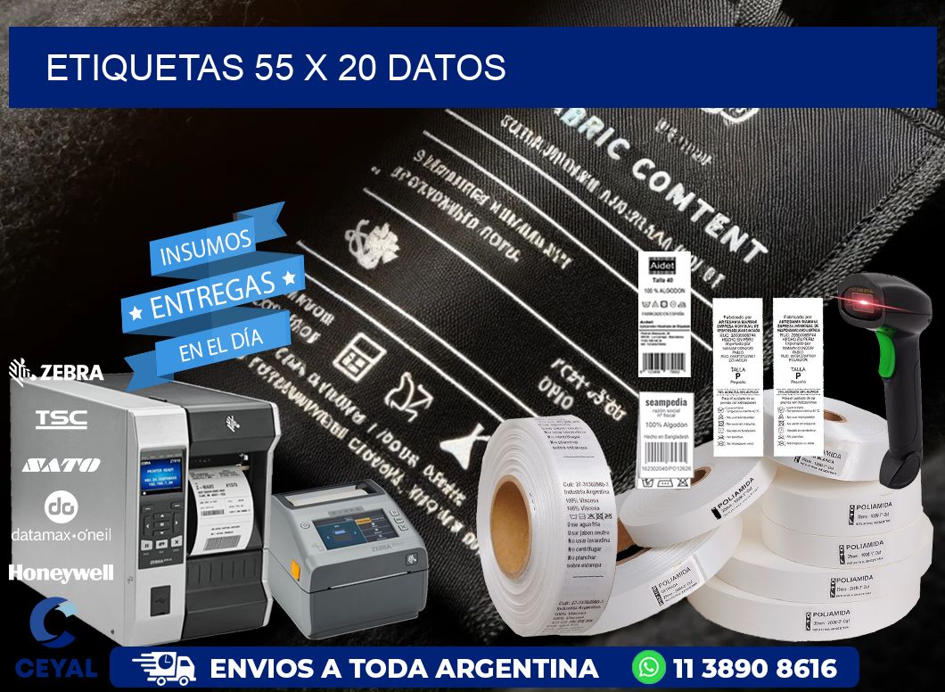 ETIQUETAS 55 x 20 DATOS